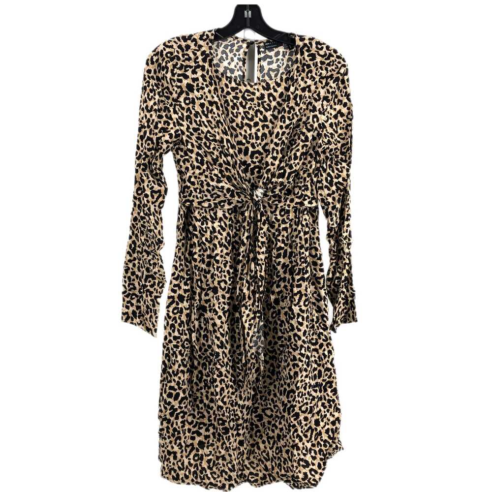 ASOS Brown Black Animal Print Long Sleeve Dress | Size 6